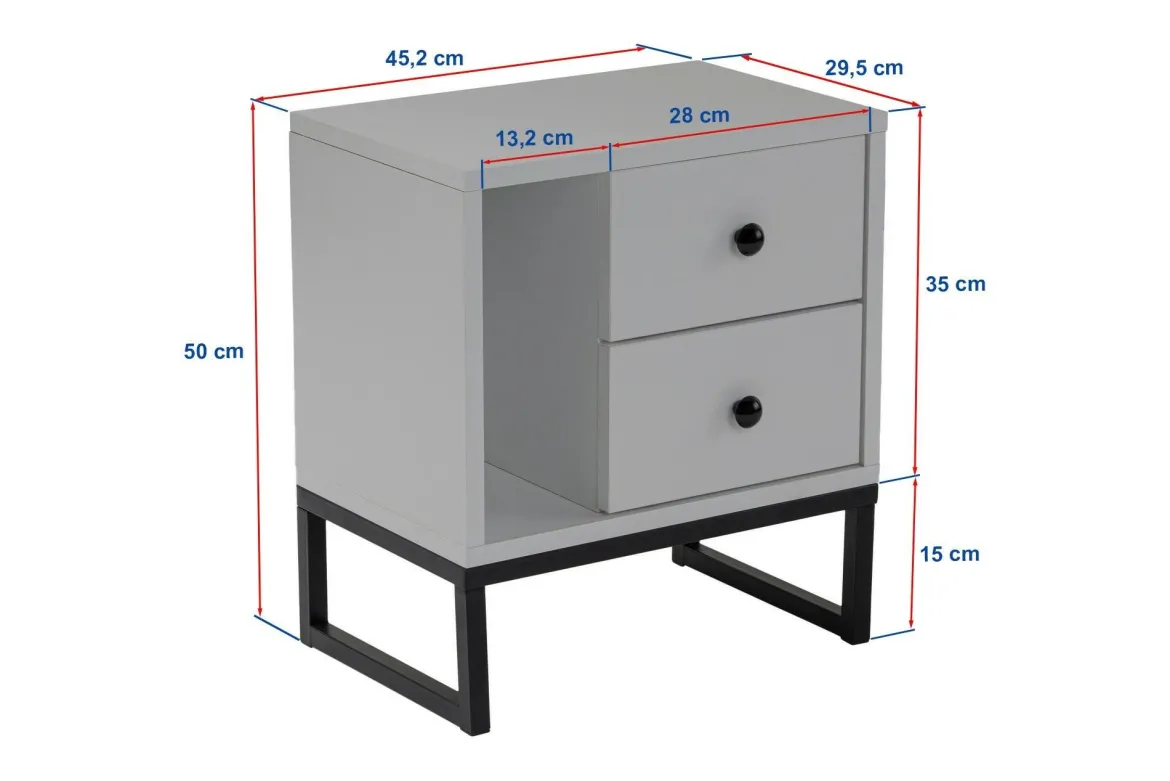 Comodino industrial marmo e oro 45x29x50h cm - Rhiannon