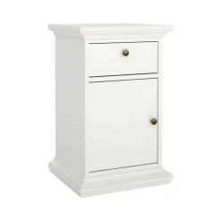 Comodino in legno bianco 45x40x50h cm - Alonso