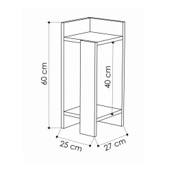 Comodino in legno quercia e antracite 25x27x60h cm - Asterix
