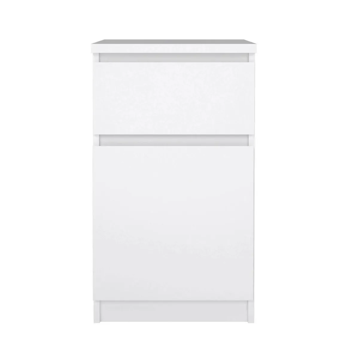 Comodino 1 ripiano bianco lucido 40x40x70h cm - Delfini