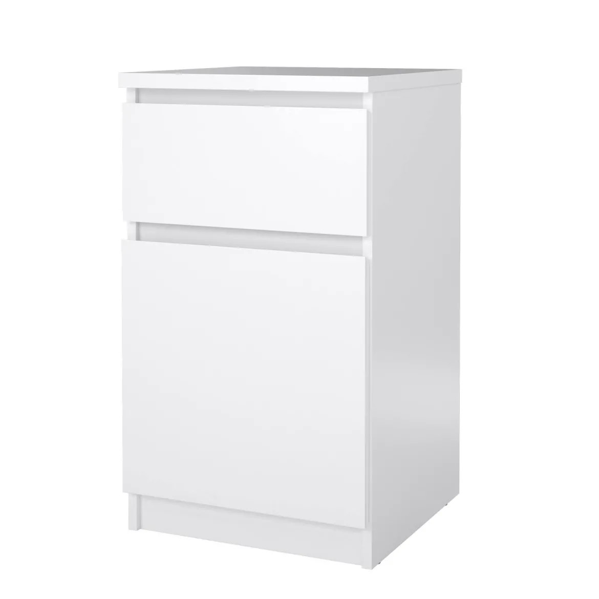 Comodino 1 ripiano bianco lucido 40x40x70h cm - Delfini