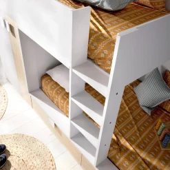 Composizione camera da letto Acerola, 275x108h150 cm, Bianco e Rovere