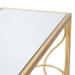 Consolle oro Trasparente un Ripiano Materiale Struttura in Vetro 140x40x80h cm, Colore Ripiano Trasparente - Dilija