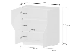 Credenza acero e ardesia 100x43x106h cm 2 ante - Arbal