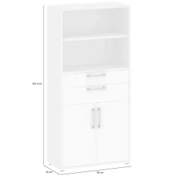 Credenza alta bianca 90x32x132h cm 2 ante - Tormalina