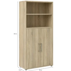 Credenza alta quercia 89x40x221h cm 2 ante - Valsesia