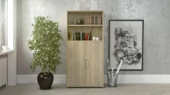Credenza alta quercia 89x40x221h cm 2 ante - Valsesia