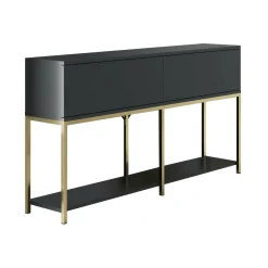 Credenza antracite e oro 150x30x80h cm 2 ante - Basilia