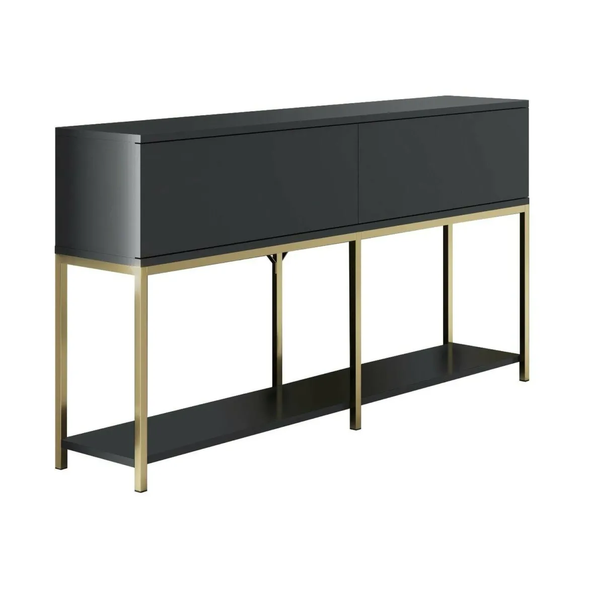 Credenza antracite e oro 150x30x80h cm 2 ante - Basilia