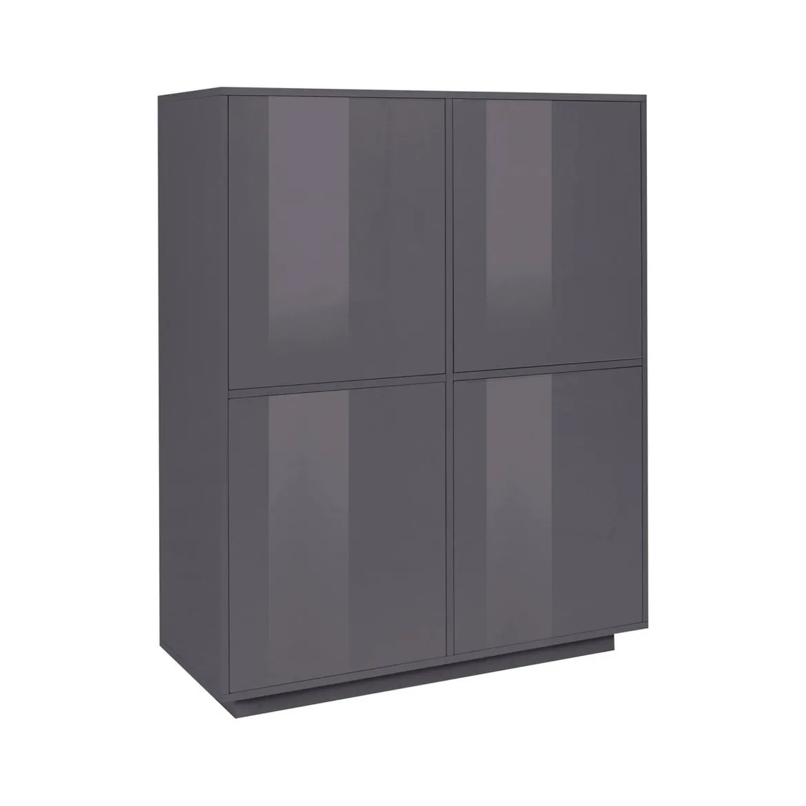 Credenza antracite lucida 100x41x126h cm 4 ante - Ara