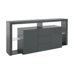 Credenza antracite 180x40x80h cm 2 ante e 3 cassetti - Aba