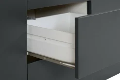 Credenza antracite 180x40x80h cm 2 ante e 3 cassetti - Aba