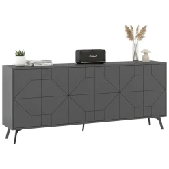 Credenza antracite 200x40x80h cm 3 ante - Andaleiv