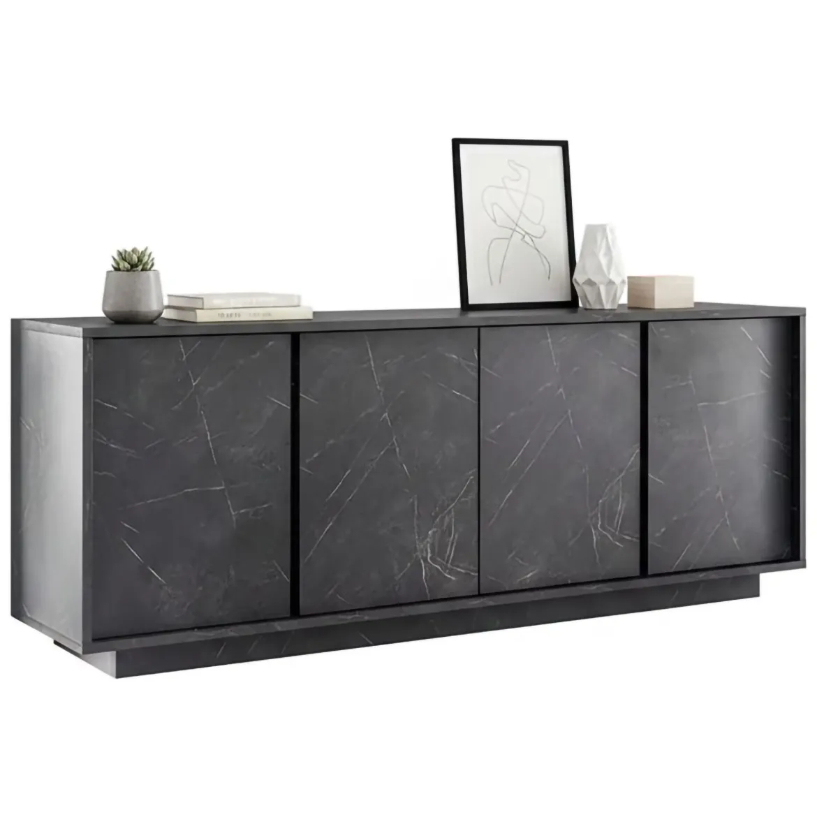Credenza ardesia 180x43x79h cm 4 ante - Nika