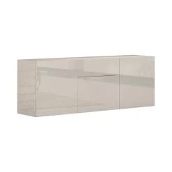 Credenza bassa bianco lucida 170x40x47h cm 2 ante e 3 cassetti - Alden