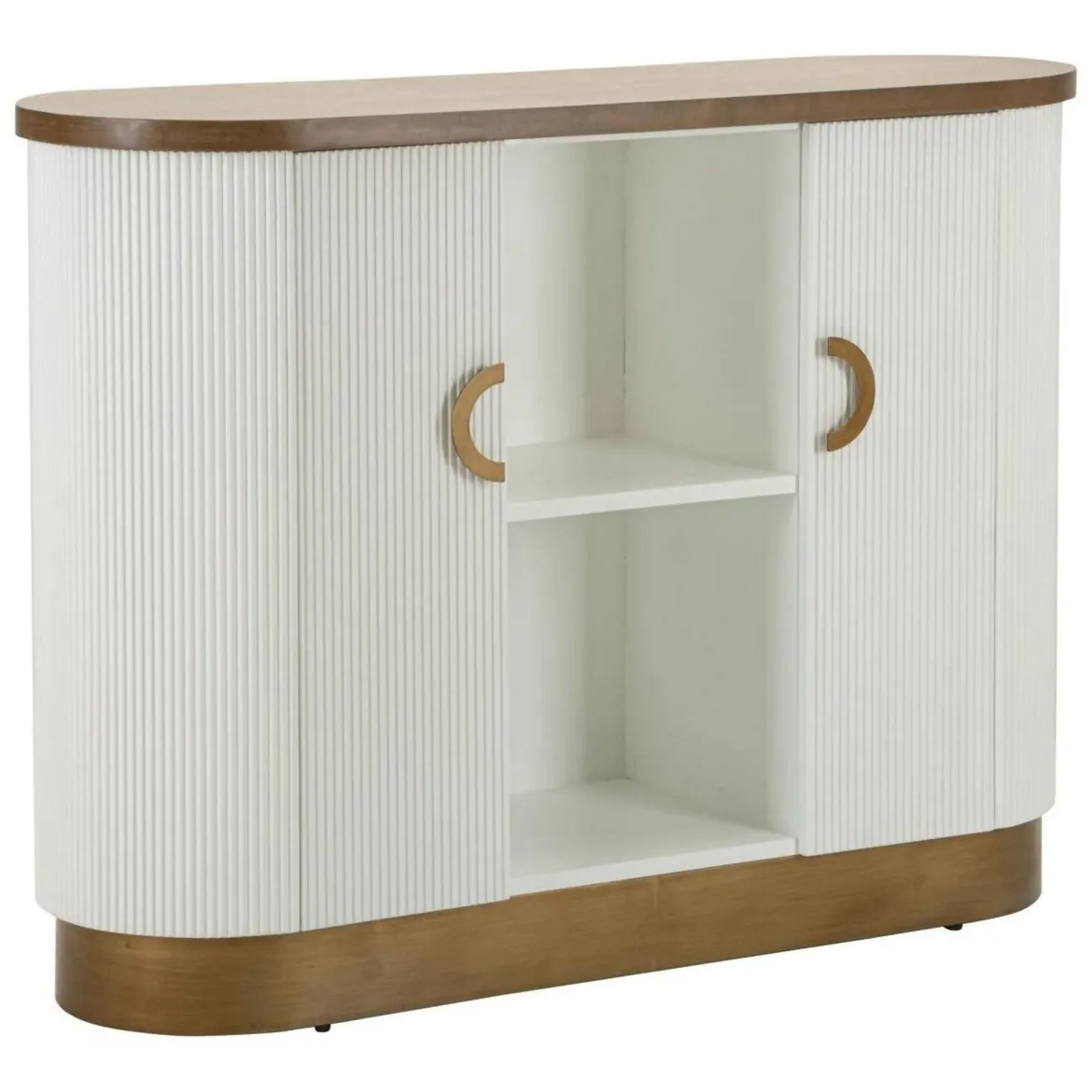 Credenza bianca e marrone 79x48x67h cm 2 ante - Kolinsky