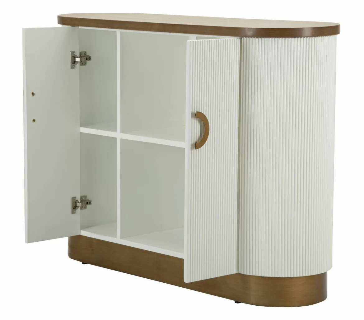 Credenza bianca e marrone 79x48x67h cm 2 ante - Kolinsky