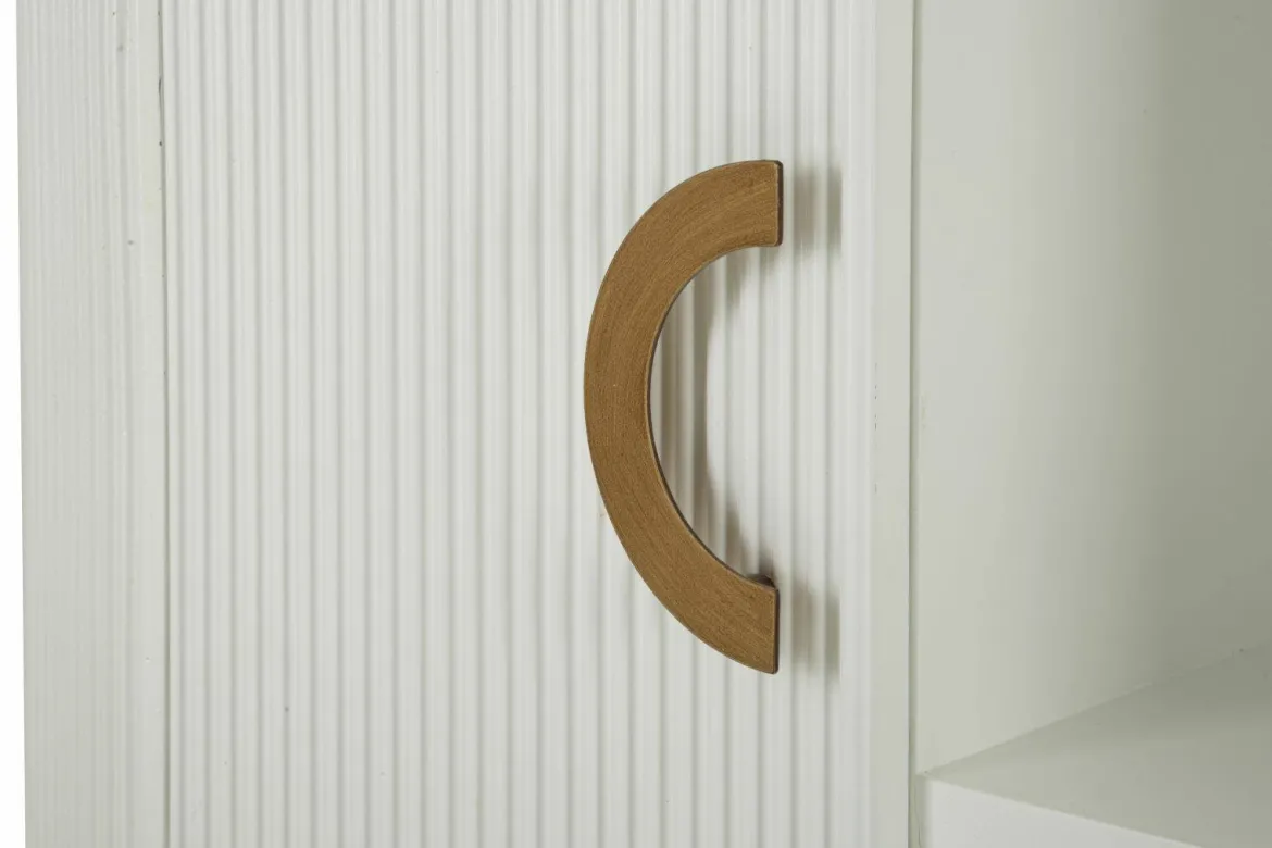 Credenza bianca e marrone 79x48x67h cm 2 ante - Kolinsky