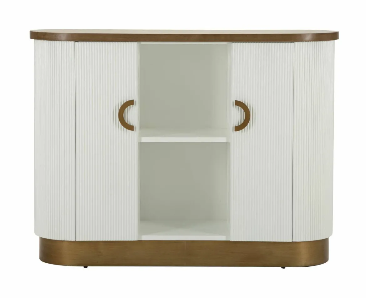 Credenza bianca e marrone 79x48x67h cm 2 ante - Kolinsky