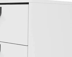 Credenza bianca e nera 150x30x80h cm 2 ante - Basilia