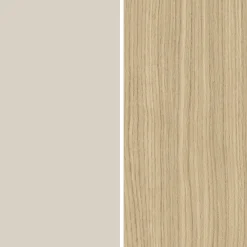 Credenza Bianco Cashmere Marrone Rovere Chiaro 7 Ripiani Apertura Battente 200x35x70h cm, 5 Ante Made in Italy - Cordele