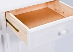 Credenza Bianco 2 Cassetti un Ripiano 90x45x86h cm, Apertura Battente - Buja