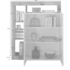 Credenza bianco lucida e ardesia 108x42x127h cm 2 ante - Smeraldo