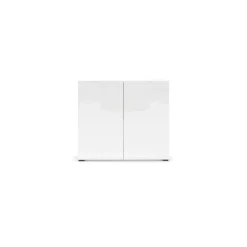Credenza bianco lucida 90x40x81h cm 1 anta e 4 cassetti - Abig