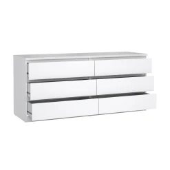 Credenza bianco lucida 153x50x68h cm 6 cassetti - Joyce