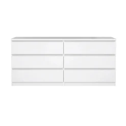 Credenza bianco lucida 153x50x68h cm 6 cassetti - Joyce