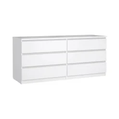 Credenza bianco lucida 153x50x68h cm 6 cassetti - Joyce