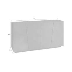 Credenza bianco lucida 158x43x86h cm 4 ante - Agis