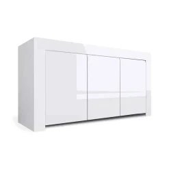 Credenza bianco lucida 162x50x83h cm 3 ante - Zenobia