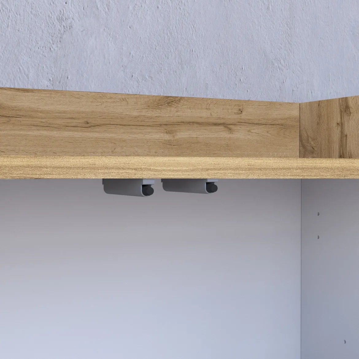 Credenza Bianco Lucido Marrone Rovere 7 Ripiani Apertura Battente 200x35x70h cm, 5 Ante Made in Italy - Cordele