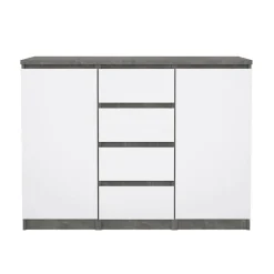 Credenza cemento e bianco lucida 138x42x86h cm 3 ante - Dolphin