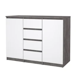 Credenza cemento e bianco lucida 138x42x86h cm 3 ante - Dolphin