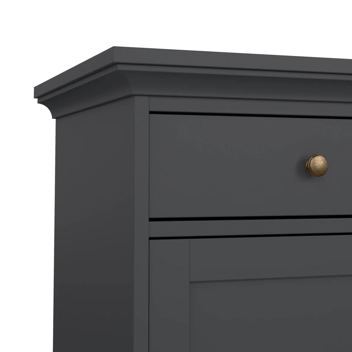 Credenza grigia 143x46x91h cm 3 ante e 3 cassetti - Asola