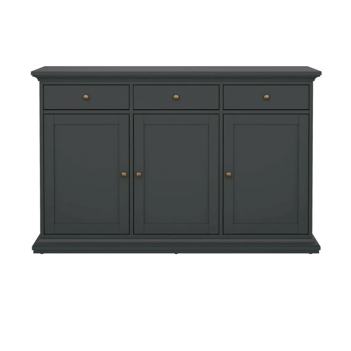 Credenza grigia 143x46x91h cm 3 ante e 3 cassetti - Asola
