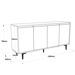 Credenza marrone e antracite 60x35x85h cm 2 ante - Phailin