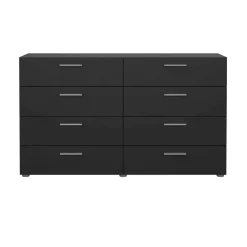 Credenza nera 140x40x82h cm 8 cassetti - Aligon