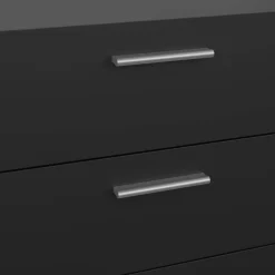Credenza nera 140x40x82h cm 8 cassetti - Aligon