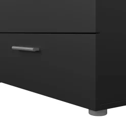 Credenza nera 140x40x82h cm 8 cassetti - Aligon