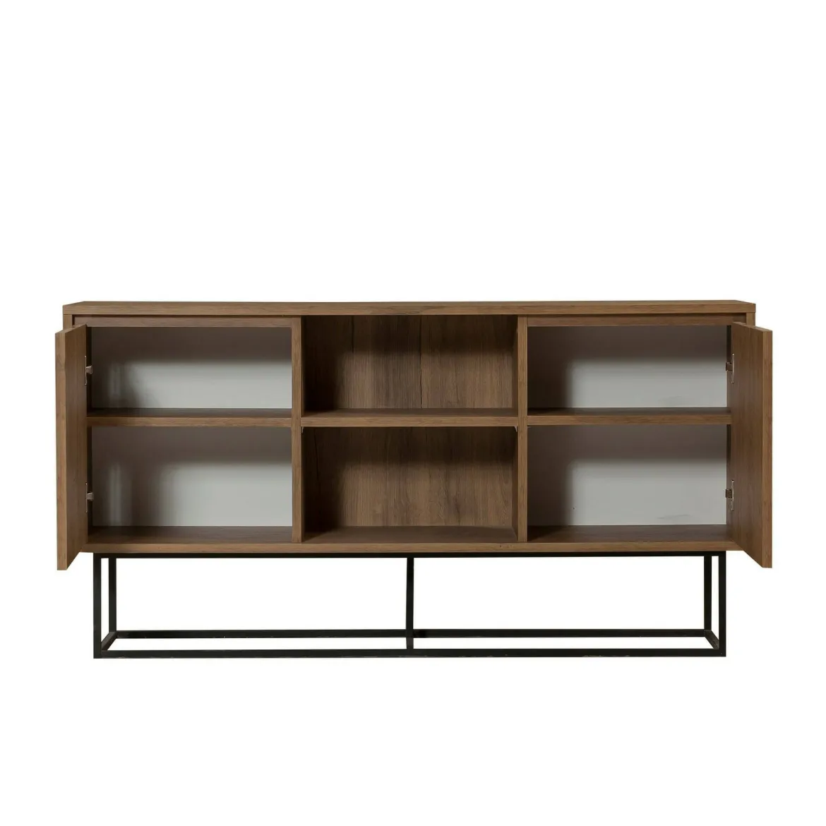 Credenza noce e nera 140x36x72h cm 3 ante - Levante