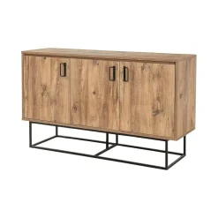Credenza quercia e nera 140x45x80h cm 3 ante - Arjuna