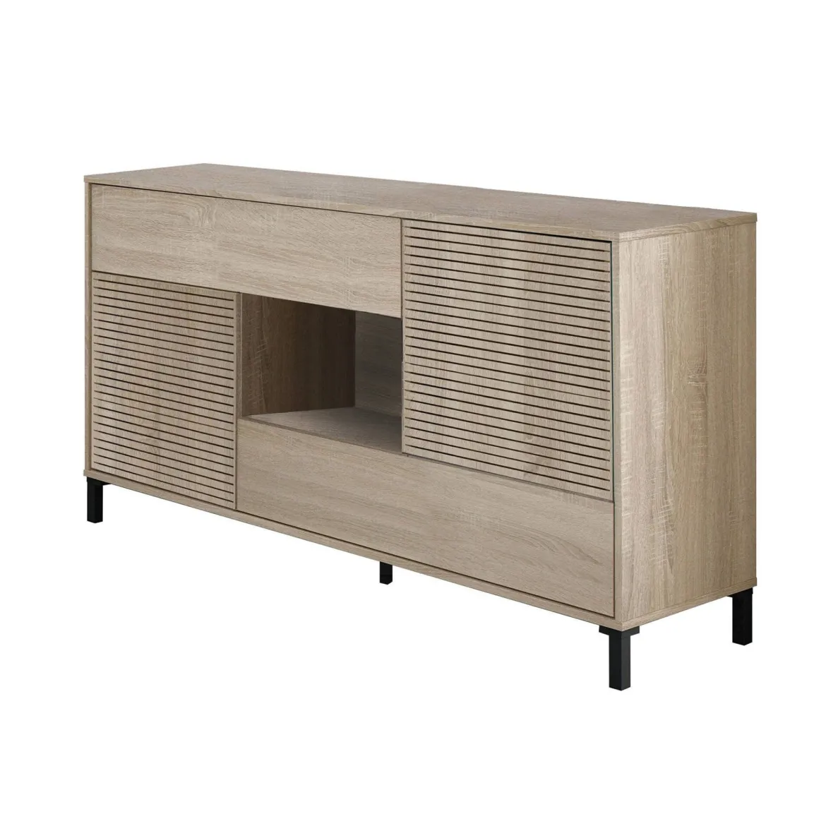 Credenza rovere cannettato 151x41x80h cm 2 ante e 2 cassetti - Abib