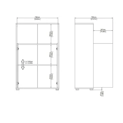 Credenza rovere e bianca 98x39x73h cm 2 ante e 1 cassetto - Tulo