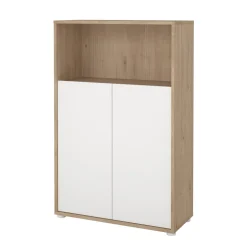 Credenza rovere e bianca 98x39x73h cm 2 ante e 1 cassetto - Tulo