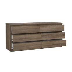Credenza rovere 153x50x70h cm 6 cassetti - Abacadabra