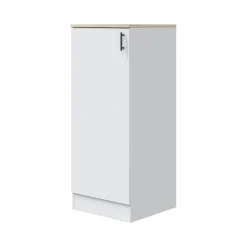 Cucina Bianco Marrone Rovere 4 Cassetti 5 Ripiani, Apertura Battente, Scorrevole - Althenis