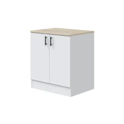 Cucina Bianco Marrone Rovere un Cassetto Modulabile, 6 Ripiani - Telinea